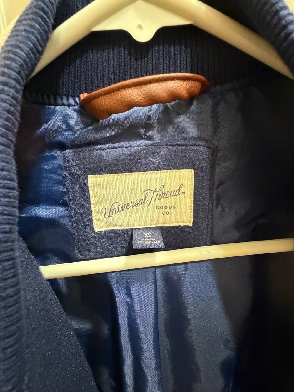 Universal Thread Navy and Brown Varsity Jacket women